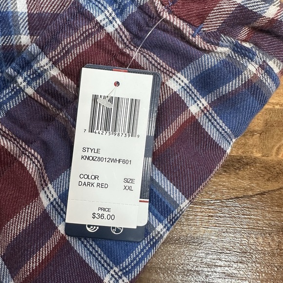 IZOD Mens Pajama Pants XXL Dark Red Blue Plaid Sleepwear KNOIZ8012WHF601 NWT - Picture 6 of 8